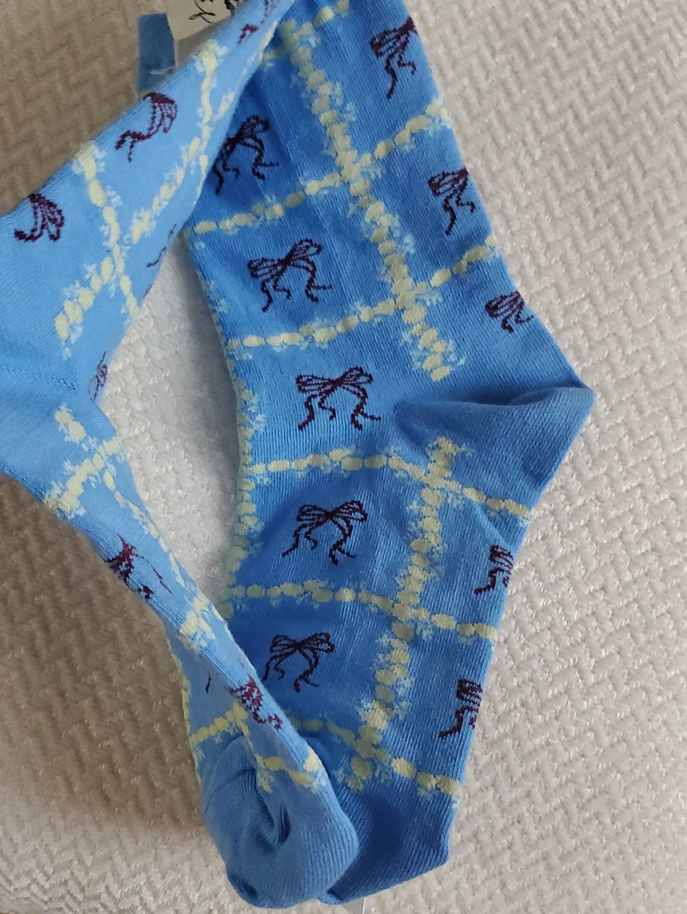 Free People Tie A Bow Ankle Socks/Light Blue